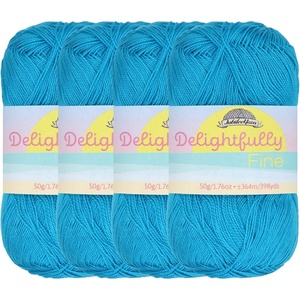 image:imageJubileeYarn Delightfully Fine Yarn  50gSkein Lace Bamboo Rayon  Pastel Pink  4 Skeins16 Aqua Blue Sea