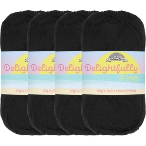 image:imageJubileeYarn Delightfully Fine Yarn  50gSkein Lace Bamboo Rayon  Pastel Pink  4 Skeins211 Midnight Black