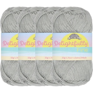 image:imageJubileeYarn Delightfully Fine Yarn  50gSkein Lace Bamboo Rayon  Pastel Pink  4 Skeins22 Cloudy Grey