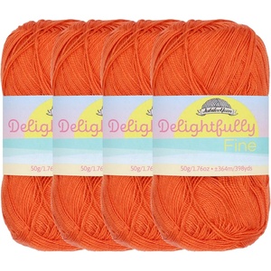 image:imageJubileeYarn Delightfully Fine Yarn  50gSkein Lace Bamboo Rayon  Pastel Pink  4 Skeins26 Orange Juice
