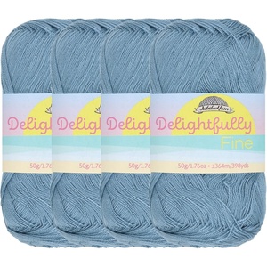 image:imageJubileeYarn Delightfully Fine Yarn  50gSkein Lace Bamboo Rayon  Pastel Pink  4 Skeins3004 Faded Glacier Blue