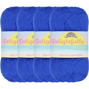 image:imageJubileeYarn Delightfully Fine Yarn  50gSkein Lace Bamboo Rayon  Pastel Pink  4 Skeins3208 Dynasty Blue