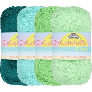 image:imageJubileeYarn Delightfully Fine Yarn  50gSkein Lace Bamboo Rayon  Shades of Blue  4 SkeinsShades of Green
