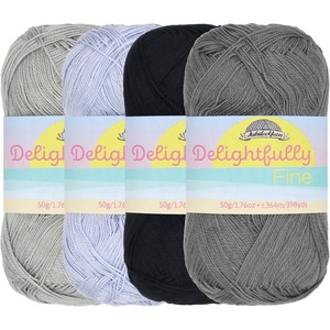 image:imageJubileeYarn Delightfully Fine Yarn  50gSkein Lace Bamboo Rayon  Shades of Blue  4 SkeinsShades of Grey