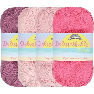image:imageJubileeYarn Delightfully Fine Yarn  50gSkein Lace Bamboo Rayon  Shades of Blue  4 SkeinsShades of Pink