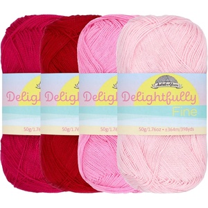 image:imageJubileeYarn Delightfully Fine Yarn  50gSkein Lace Bamboo Rayon  Shades of Blue  4 SkeinsShades of Red