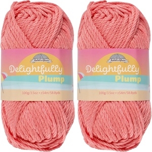 image:imageJubileeYarn Delightfully Plump Yarn  100gSkein Super Chunky Bamboo Rayon  Pink Dust  2 Skeins04 Hot Coral