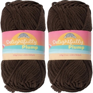 image:imageJubileeYarn Delightfully Plump Yarn  100gSkein Super Chunky Bamboo Rayon  Pink Dust  2 Skeins110 Dark Brown