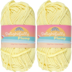 image:imageJubileeYarn Delightfully Plump Yarn  100gSkein Super Chunky Bamboo Rayon  Pink Dust  2 Skeins14 Pastel Yellow