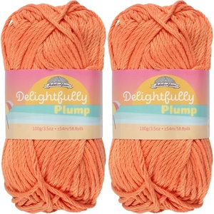 image:imageJubileeYarn Delightfully Plump Yarn  100gSkein Super Chunky Bamboo Rayon  Pink Dust  2 Skeins26 Orange Juice