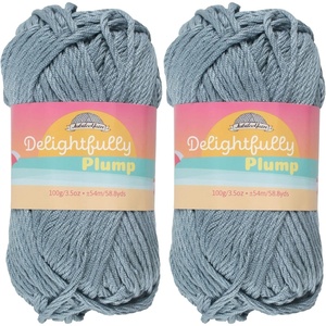 image:imageJubileeYarn Delightfully Plump Yarn  100gSkein Super Chunky Bamboo Rayon  Pink Dust  2 Skeins3004 Faded Glacier Blue