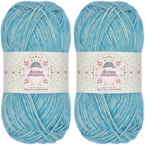 image:imageJubileeYarn Divine Treasures Yarn  50gSkein Fine Cotton Acrylic Blend  Crystal Skull  2 Skeins15 Unspoken Water