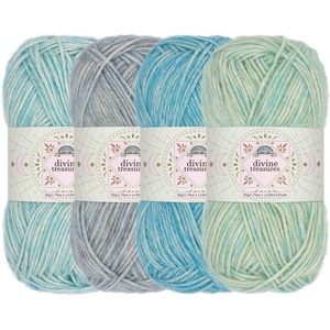 image:imageJubileeYarn Divine Treasures Yarn  50gSkein Fine Cotton Acrylic Blend  Crystal Skull  2 SkeinsShades of Blue