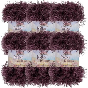 image:imageJubileeYarn Feather Whimsy Eyelash Yarn  50gSkein Fine Polyester Fur  Dark Purple  6 Skeins01 Dark Purple