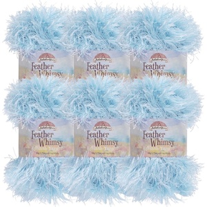 image:imageJubileeYarn Feather Whimsy Eyelash Yarn  50gSkein Fine Polyester Fur  Dark Purple  6 Skeins03 Powder Blue