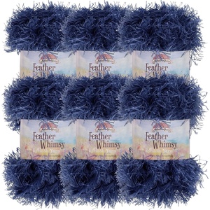 image:imageJubileeYarn Feather Whimsy Eyelash Yarn  50gSkein Fine Polyester Fur  Dark Purple  6 Skeins04 Midnight Blue