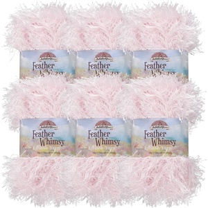 image:imageJubileeYarn Feather Whimsy Eyelash Yarn  50gSkein Fine Polyester Fur  Dark Purple  6 Skeins07 Baby Pink