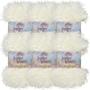 image:imageJubileeYarn Feather Whimsy Eyelash Yarn  50gSkein Fine Polyester Fur  Dark Purple  6 Skeins11 Cream