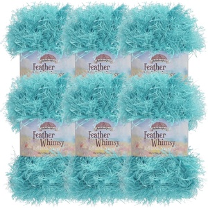 image:imageJubileeYarn Feather Whimsy Eyelash Yarn  50gSkein Fine Polyester Fur  Dark Purple  6 Skeins12 Turquoise