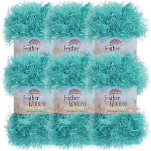 image:imageJubileeYarn Feather Whimsy Eyelash Yarn  50gSkein Fine Polyester Fur  Dark Purple  6 Skeins15 Teal