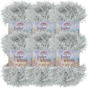 image:imageJubileeYarn Feather Whimsy Eyelash Yarn  50gSkein Fine Polyester Fur  Dark Purple  6 Skeins19 Grey