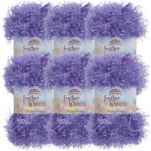 image:imageJubileeYarn Feather Whimsy Eyelash Yarn  50gSkein Fine Polyester Fur  Dark Purple  6 Skeins20 Deep Purple