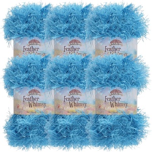 image:imageJubileeYarn Feather Whimsy Eyelash Yarn  50gSkein Fine Polyester Fur  Dark Purple  6 Skeins23 Royal Blue