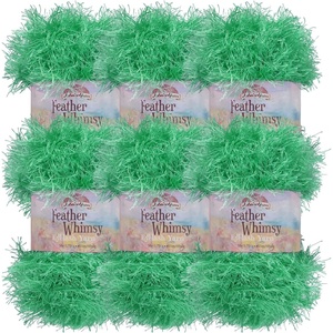 image:imageJubileeYarn Feather Whimsy Eyelash Yarn  50gSkein Fine Polyester Fur  Dark Purple  6 Skeins27 Shamrock Green