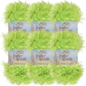 image:imageJubileeYarn Feather Whimsy Eyelash Yarn  50gSkein Fine Polyester Fur  Dark Purple  6 Skeins36 Pear Green