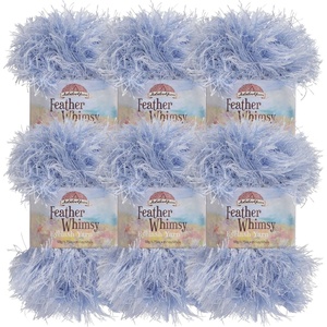 image:imageJubileeYarn Feather Whimsy Eyelash Yarn  50gSkein Fine Polyester Fur  Dark Purple  6 Skeins37 Sky Blue