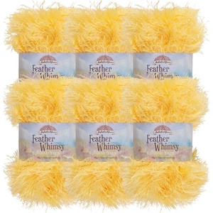 image:imageJubileeYarn Feather Whimsy Eyelash Yarn  50gSkein Fine Polyester Fur  Dark Purple  6 Skeins38 Lemon