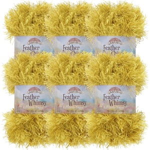 image:imageJubileeYarn Feather Whimsy Eyelash Yarn  50gSkein Fine Polyester Fur  Dark Purple  6 Skeins41 Honey Gold