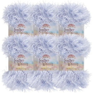 image:imageJubileeYarn Feather Whimsy Eyelash Yarn  50gSkein Fine Polyester Fur  Dark Purple  6 Skeins43 Light Purple