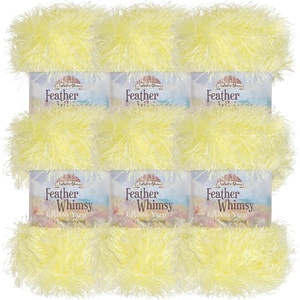 image:imageJubileeYarn Feather Whimsy Eyelash Yarn  50gSkein Fine Polyester Fur  Dark Purple  6 Skeins49 Bright Yellow