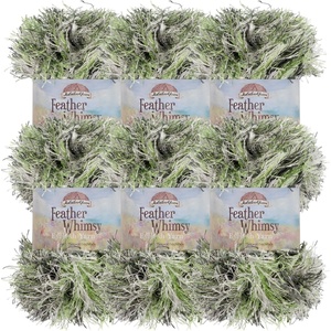 image:imageJubileeYarn Feather Whimsy Eyelash Yarn  50gSkein Fine Polyester Fur  Peacock  6 Skeins34 Night Crawler