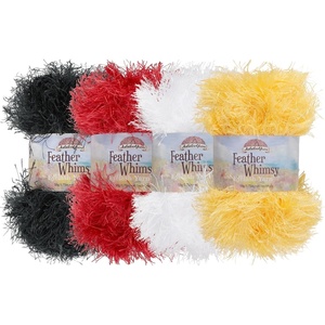 image:imageJubileeYarn Feather Whimsy Eyelash Yarn  50gSkein Fine Polyester Fur  Peacock  6 SkeinsShades of Contrast Colors