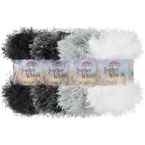 image:imageJubileeYarn Feather Whimsy Eyelash Yarn  50gSkein Fine Polyester Fur  Peacock  6 SkeinsShades of Grey