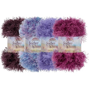 image:imageJubileeYarn Feather Whimsy Eyelash Yarn  50gSkein Fine Polyester Fur  Peacock  6 SkeinsShades of Purple