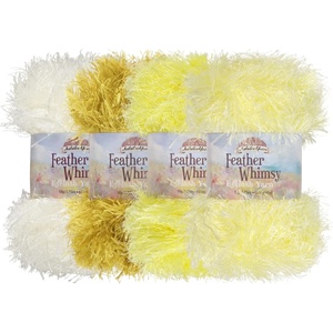 image:imageJubileeYarn Feather Whimsy Eyelash Yarn  50gSkein Fine Polyester Fur  Peacock  6 SkeinsShades of Yellow