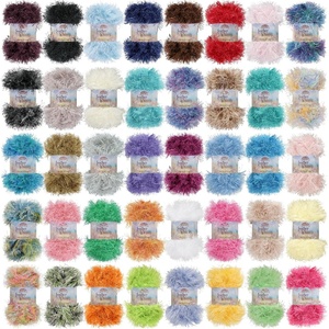 image:imageJubileeYarn Feather Whimsy Eyelash Yarn  50gSkein Fine Polyester Fur  Peacock  6 SkeinsVariety Package