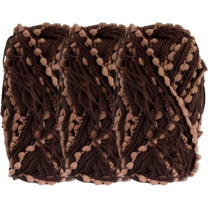 image:imageJubileeYarn Fishnet Pom Pom Yarn  100gSkein  Sandstone  3 Skeins13 Chocolate