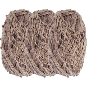 image:imageJubileeYarn Fishnet Pom Pom Yarn  100gSkein  Sandstone  3 Skeins14 Dirt