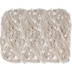 image:imageJubileeYarn Fishnet Pom Pom Yarn  100gSkein  Sandstone  3 Skeins20 Snowfall