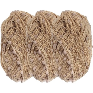 image:imageJubileeYarn Fishnet Pom Pom Yarn  100gSkein  Sandstone  3 Skeins25 Sand