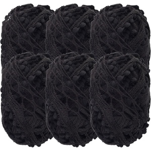 image:imageJubileeYarn Fishnet Pom Pom Yarn  50g Mini Bonbons  White  6 SkeinsBlack