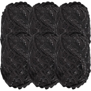 image:imageJubileeYarn Fishnet Pom Pom Yarn  50g Mini Bonbons  White  6 SkeinsBlack Ice