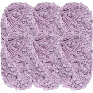 image:imageJubileeYarn Fishnet Pom Pom Yarn  50g Mini Bonbons  White  6 SkeinsPurple