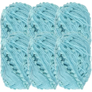 image:imageJubileeYarn Fishnet Pom Pom Yarn  50g Mini Bonbons  White  6 SkeinsSimple Blue