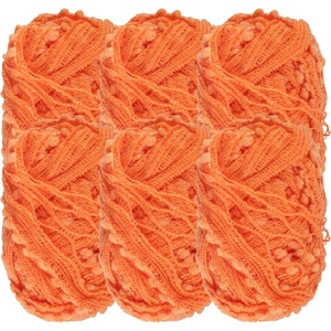 image:imageJubileeYarn Fishnet Pom Pom Yarn  50g Mini Bonbons  White  6 SkeinsTangerine