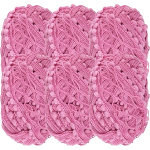 image:imageJubileeYarn Fishnet Pom Pom Yarn  50g Mini Bonbons  White  6 SkeinsWine